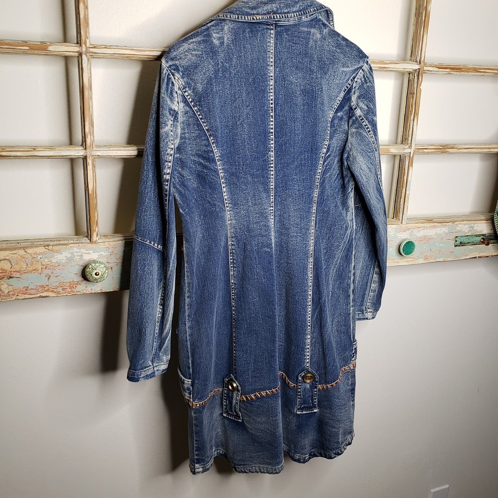 Seandara Vintage Denim medium wash with pockets long jacket size medium - Picture 11 of 12